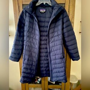 Patagonia “silent down” parka in navy